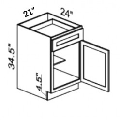 21 Inches Wide - Base Cabinet