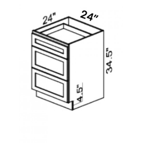 24 Inches Wide - Drawer Base Cabinet