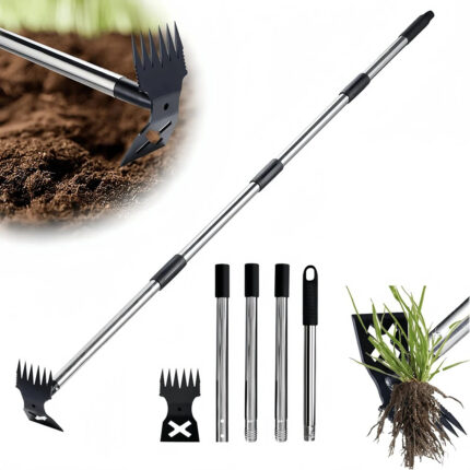 Steel Dual-Head Stirrup Hoe Garden Tool with Adjustable Handle