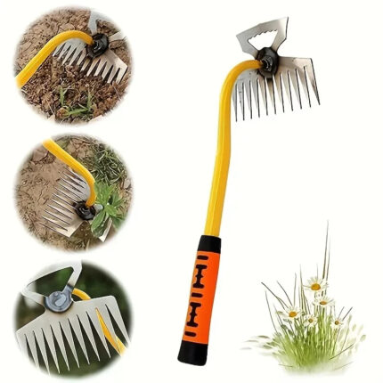 Multi-Functional Manganese Steel Weeding Rake - Garden Hoe Tool